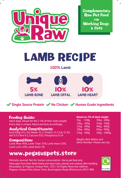 
                  
                    Pegasus Pets Raw Lamb 5% Complete  (Previously Unique Pets Raw)
                  
                